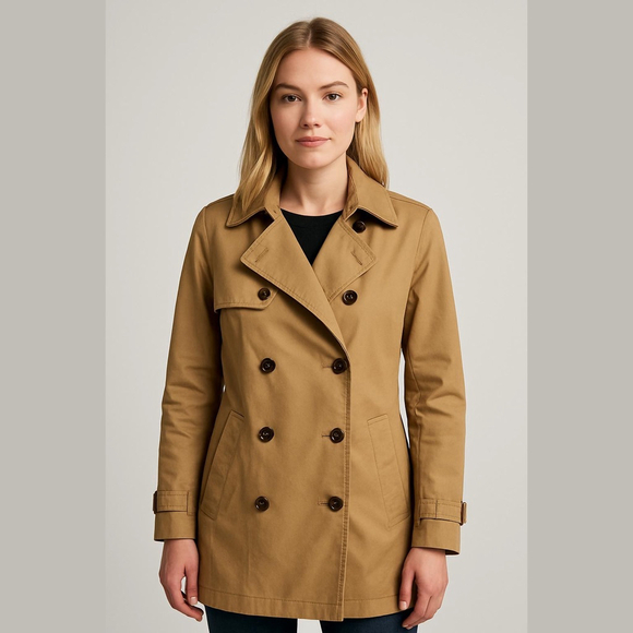 Gap Jackets & Blazers - Women's Gap Tan Double-Breasted Trench Coat M